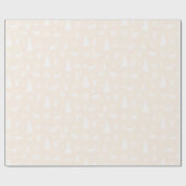 白い鹿の雪片ピンクのパターン ラッピングペーパー (フラット)