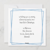 白い鹿の魔法の魔法のクリスマスフォレスト シーズンカード (裏面)