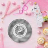 白い鹿 – 銀フェイク箔の外観(ホイル実在ではない) ペーパープレート (パーティー)