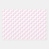 白い黄色とピンクのパステルカラー上のヒトデ模様 ラッピングペーパーシート (正面)