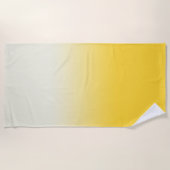 白い黄色のグラデーシグラデーションョン ビーチタオル (正面)