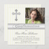 白い黄色のストライプ招待状 招待状 (正面/裏面)