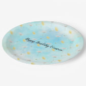 白い黄色のタンポポの花を願う ペーパープレート (アングル)