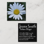 白い黄色のデイジー花のデイジー自然写真 スクエア名刺 (正面/裏面)