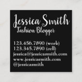 白い黄色のデイジー花のデイジー自然写真 スクエア名刺 (裏面)