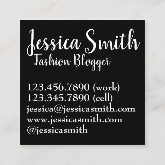 白い黄色のデイジー花のデイジー自然写真 スクエア名刺 (裏面)