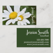 白い黄色のデイジー花のデイジー自然写真 名刺 (正面/裏面)