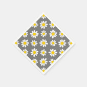 白い黄色のデイジー スタンダードカクテルナプキン (角)