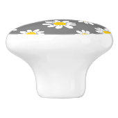 白い黄色のデイジー セラミックノブ (側面)