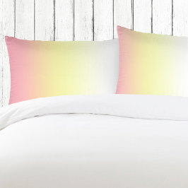 白い黄色のピンクのグラデモダンィオグラデーションー 枕カバー