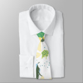 白い黄色のフローラの花の桜の首のネクタイ ネクタイ (タイ)