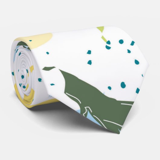 白い黄色のフローラの花の桜の首のネクタイ ネクタイ (ロール)