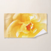 白い黄色のローズソフトライトカラー バスタオルセット (ハンドタオル)