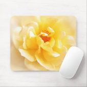 白い黄色のローズソフトライトカラー マウスパッド (マウス)