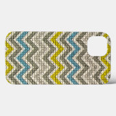 白い黄色の灰色の青のモザイクの山形 Case-Mate iPhoneケース (裏面 (横))