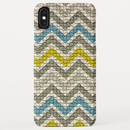白い黄色の灰色の青のモザイクの山形 Case-Mate iPhoneケース (裏面)