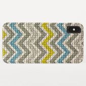 白い黄色の灰色の青のモザイクの山形 Case-Mate iPhoneケース (裏面(横))