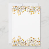 白い黄色の牧草地の野結婚花 招待状 (裏面)