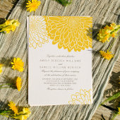 白い黄色の菊 シンプル おしゃれな結婚式 招待状