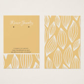 白い黄色の葉のパターンのイヤリングの背景 (正面&裏面)