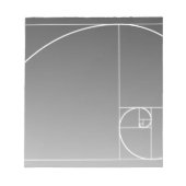 白い黄金螺旋 ノートパッド (正面)