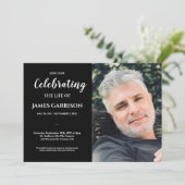 白い黒いお祝いと写真葬式 招待状 (スタンド正面)