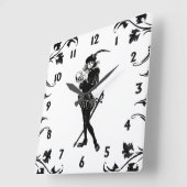 白い黒いカードの番号をハムレット スクエア壁時計 (傾斜)