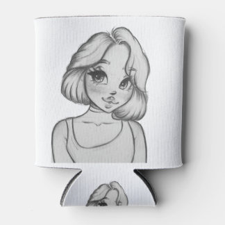 白い黒いキャラクター 缶クーラー