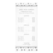 白い黒いグレーの前版印刷ペットケアサービス ラックカード (正面)