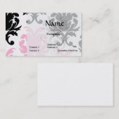 白い黒いピンクの可愛いはっきりしたダマ 名刺 (正面/裏面)