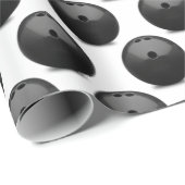 白い黒いボウリングボール ラッピングペーパー (ロールコーナー)