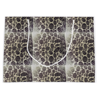 白い黒い八重模様が人生を変える ラージペーパーバッグ