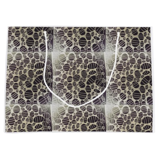 白い黒い八重模様が人生を変える ラージペーパーバッグ (正面)