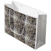 白い黒い八重模様が人生を変える ラージペーパーバッグ (正面アングル)