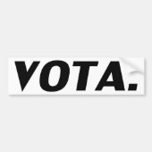 白い黒い政スペインの治的なVotaのモダン投票 バンパーステッカー (正面)