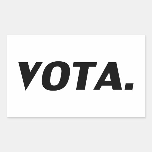 白い黒い政スペインの治的なVotaのモダン投票 長方形シール (正面)