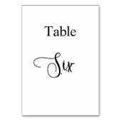 白い黒い書道テーブル6 6 テーブルナンバー (裏面)