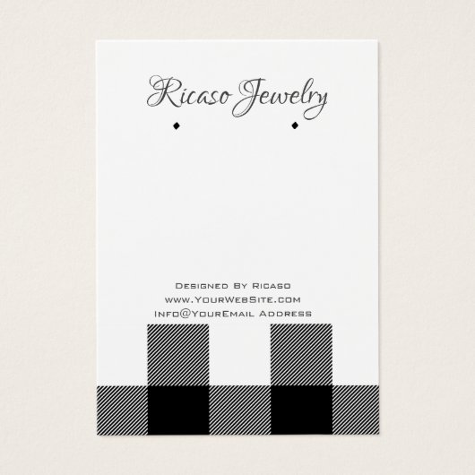 白い黒い格子状のイヤリングの背景 (正面)