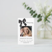 白い黒い船首写真葬儀祈りの言葉カード 名刺 (スタンド正面)