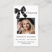 白い黒い船首写真葬儀祈りの言葉カード 名刺 (正面)