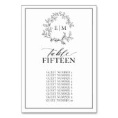 白い黒い葉付きクレストモノグラム結婚ズ テーブルナンバー (裏面)