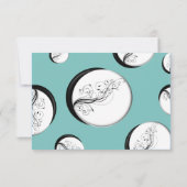 、白い黒い、夕食の選択のロビンの卵の応答 出欠カード (裏面)