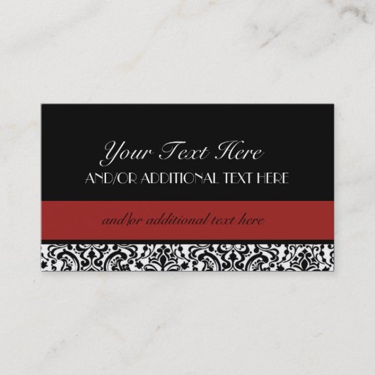 、白い黒い、赤い 名刺 (正面)