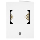 白い黒および金ゴールドのダマスク織の結婚式招待状 (裏面)