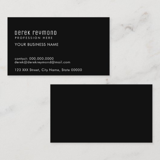 白い黒が横に並離れんだエレガント。 名刺 (正面/裏面)