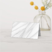 白い黒とティール(緑がかった色)フローラ大理石 プレイスカード (裏面)