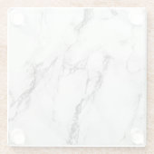 白い黒と灰色の大理石 ガラスコースター (裏面)