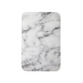 白い黒と灰色の木目大理石 バスマット (正面縦)