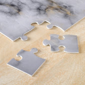 白い黒と金ゴールドの大理石 ジグソーパズル (側面)