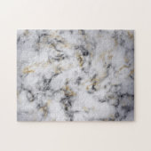 白い黒と金ゴールドの大理石 ジグソーパズル (横)